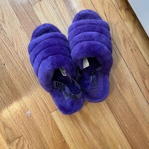 UGG Fluff purple slippers size 9